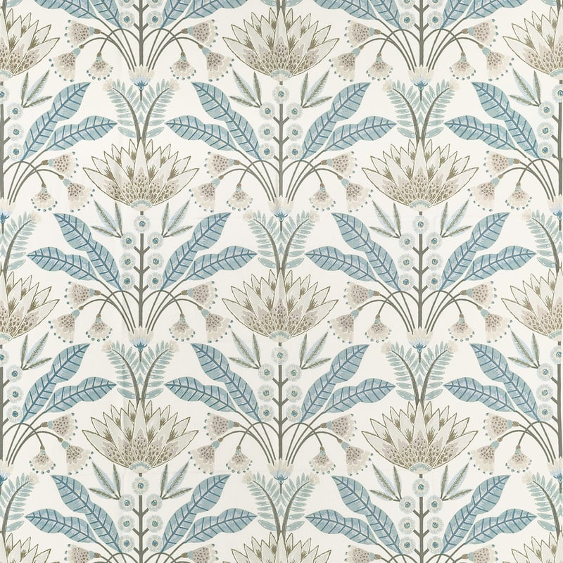 LOTUS Spa Blue F914611 by Thibaut Designer Fabric