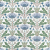 LOTUS Blue and Green F914612 by Thibaut Designer Fabric