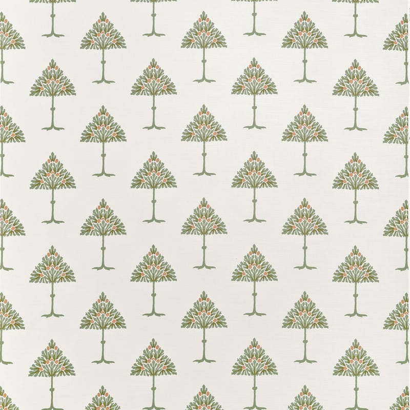 MAY TREE Sage and Apricot F914614 by Thibaut Designer Fabric