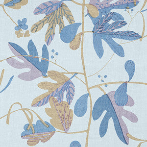 Matisse Leaf Lavender and Blue F916210 by Thibaut Designer Fabric