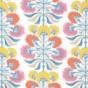 Tybee Tree Coral and Yellow F916212 by Thibaut Designer Fabric