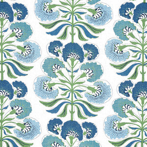 Tybee Tree Green and Blue F916215 by Thibaut Designer Fabric