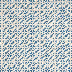 Plaza Blue on Natural F916224 by Thibaut Designer Fabric