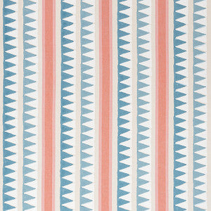 Lomita Stripe French Blue and Coral F916237 by Thibaut Designer Fabric