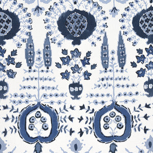 Mendoza Suzani Blue and White F916239 by Thibaut Designer Fabric