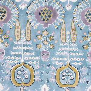 Mendoza Suzani French Blue and Lavender F916244 by Thibaut Designer Fabric