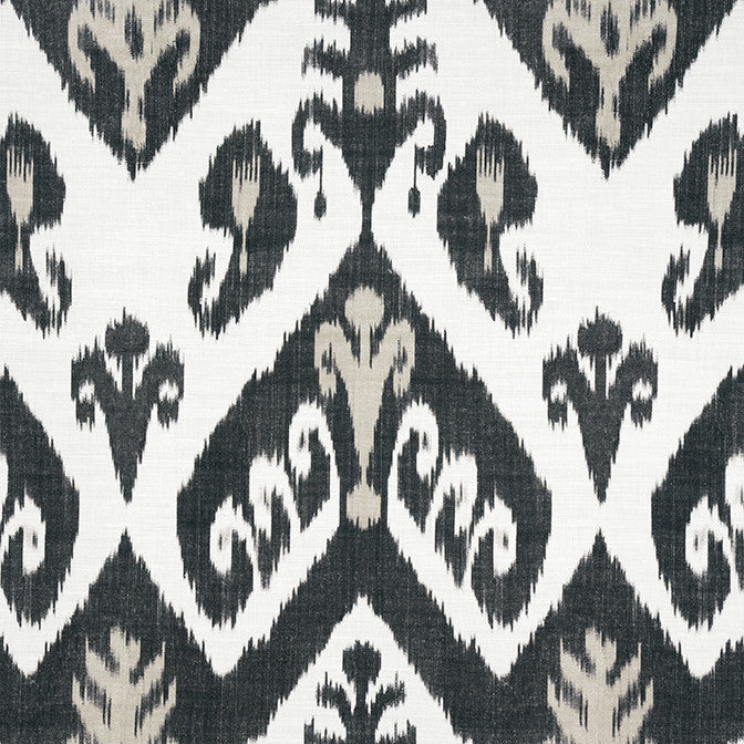 Indies Ikat Black F916250 by Thibaut Fabric Thibaut Fabric Indies Ikat Black F916250Fabric Kismet Fabric Book 60% Linen, 30% Cot, 10% Nylon UNITED KINGDOM </p><p>Repeat: V: 27.5 54 - Fabric Carolina -