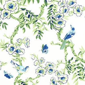 Yukio Blue and Green F920842 by Thibaut Designer Fabric