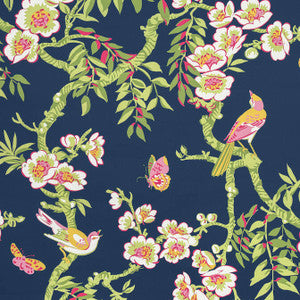 Yukio Navy and Pink F920846 by Thibaut Designer Fabric