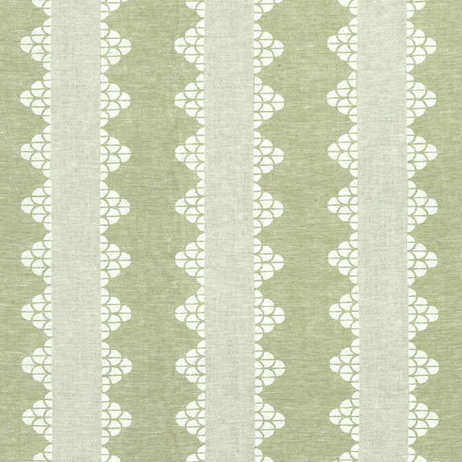 Dhara Stripe Green F92937 by Thibaut Fabric Thibaut Fabric Dhara Stripe Green F92937Fabric Paramount Fabric Book 100% Linen INDIA </p><p>Repeat: V: 3.25 52 - Fabric Carolina -