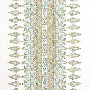 Akola Stripe Seaglass and Gold F936408 by Thibaut Designer Fabric