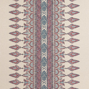 Akola Stripe Raspberry and Blue on Natural F936409 by Thibaut Designer Fabric
