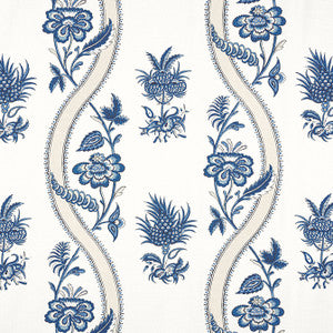 Ribbon Floral Blue and White F936423 by Thibaut Designer Fabric