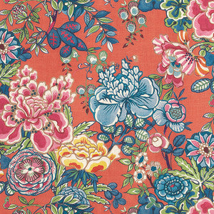 Peony Garden Coral F942018 by Thibaut Designer Fabric