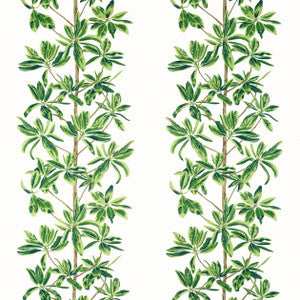 Mangrove Tree Green and White F945035 by Thibaut Designer Fabric