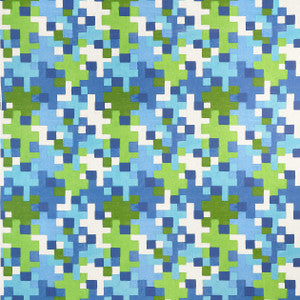 Pixel Blue and Green F945044 by Thibaut Designer Fabric