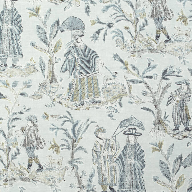 Royale Toile Grey F972576 by Thibaut Fabric Thibaut Fabric Royale Toile Grey F972576Fabric Chestnut Hill Fabric 60% Lin, 20% Cot, 20% Modal THAILAND </p><p>Repeat: V: 36.25 54 - Fabric Carolina -