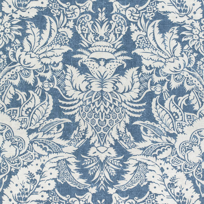 Chardonnet Damask Navy F972583 by Thibaut Fabric Thibaut Fabric Chardonnet Damask Navy F972583Fabric Chestnut Hill Fabric 60% Linen, 30% Cot, 10% Nylon UNITED KINGDOM </p><p>Repeat: V: 25.25 54 - Fabric Carolina -