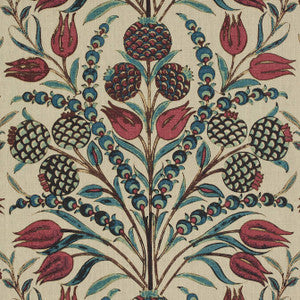 Corneila Red and Teal F972601 by Thibaut Designer Fabric