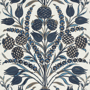Corneila Navy F972603 by Thibaut Designer Fabric