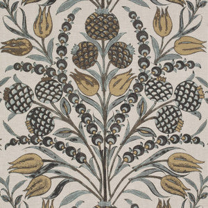 Corneila Grey and Gold F972604 by Thibaut Designer Fabric