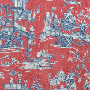 Cheng Toile Red and Blue F975466 by Thibaut Designer Fabric