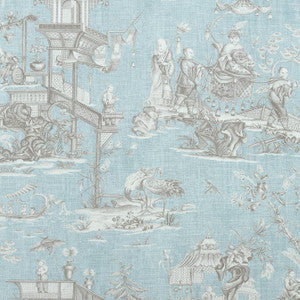 Cheng Toile Robin's Egg F975468 by Thibaut Designer Fabric