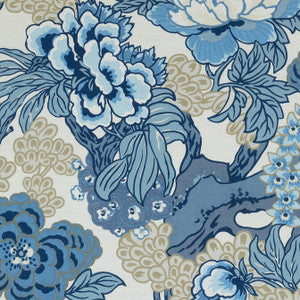 Honshu Blue and Beige F975487 by Thibaut Designer Fabric