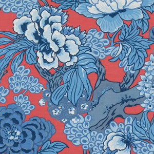 Honshu Red and Blue F975489 by Thibaut Designer Fabric