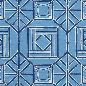 Shoji Panel Blue and Navy F975522 by Thibaut Designer Fabric