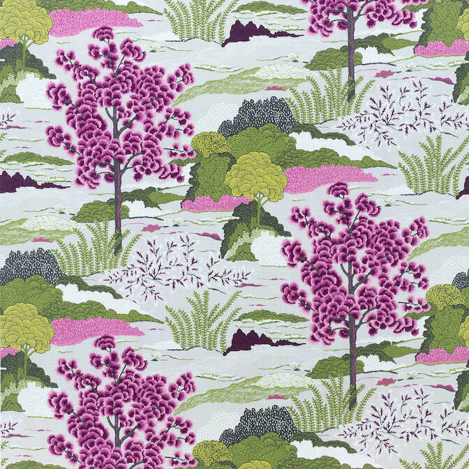 Daintree Fuchsia F985042 by Thibaut Fabric Thibaut Fabric Daintree Fuchsia F985042Fabric Greenwood Fabric Book 55% Linen, 45% Cotton UNITED KINGDOM </p><p>Repeat: V: 35 54 - Fabric Carolina -