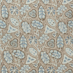 Cochin Aqua and Brown F988718 by Thibaut Designer Fabric
