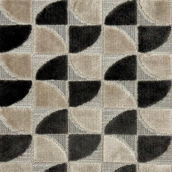 Pinwheel Charcoal by Europatex Designer Fabric Pinwheel 56% Polyester, 44% Cotton 13.5" H, 3.5" V 54.00 inches - Swanky Fabrics -