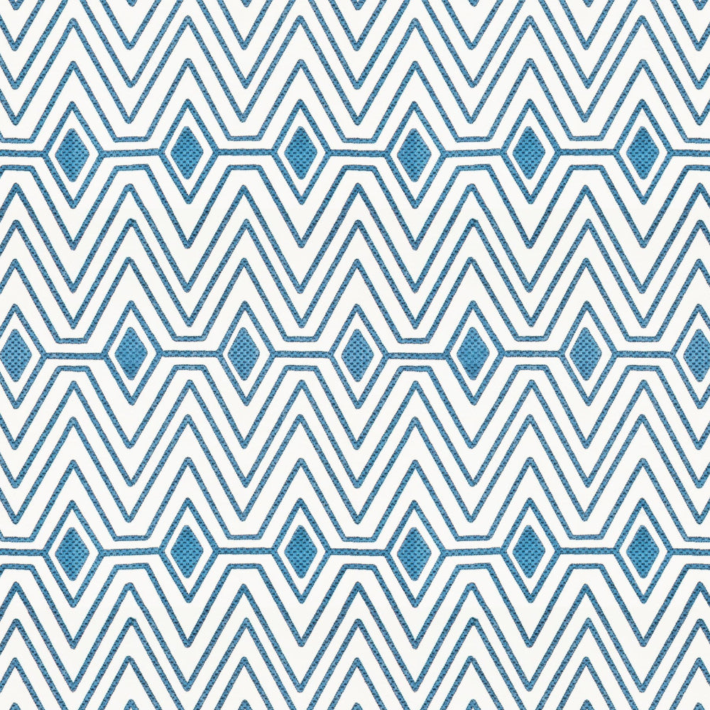 Facia 1 Denim by Stout Designer Fabric RAINBOW LIBRARY LAKE/INDIGO 100%COT %REMB INDIA Horizontal: 3.875 and Vertical: 14.875 51 in - Swanky Fabrics -