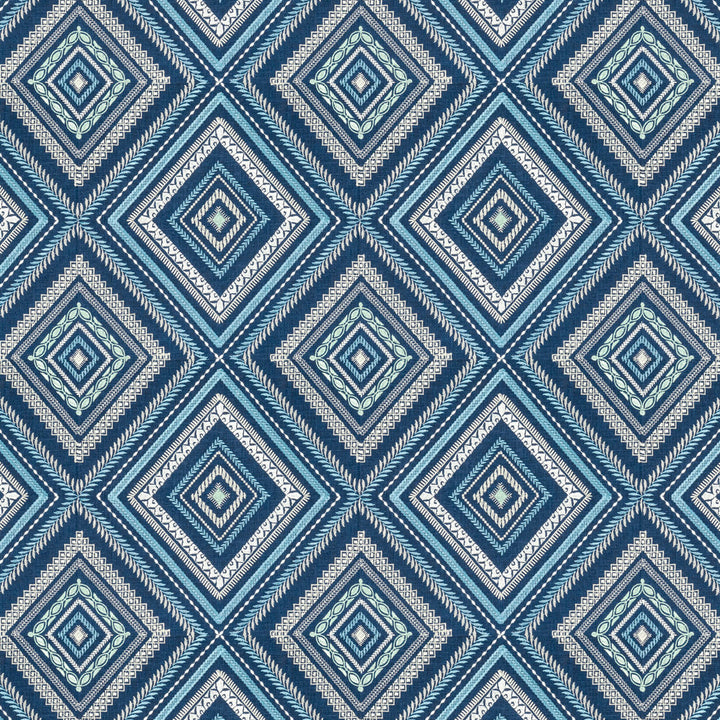 Farley 3 Harbor by Stout Designer Fabric RAINBOW LIBRARY INK/SAPPHIRE 100%LIN %BEMB INDIA </p><p>Repeat: 12.625 51.5 in - Swanky Fabrics -