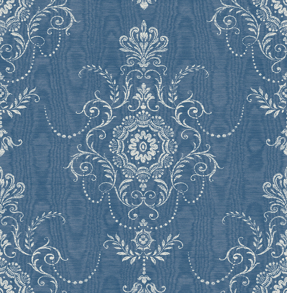 Colette Cameo French Blue FC60312 by Seabrook Designs Designer Wallpaper