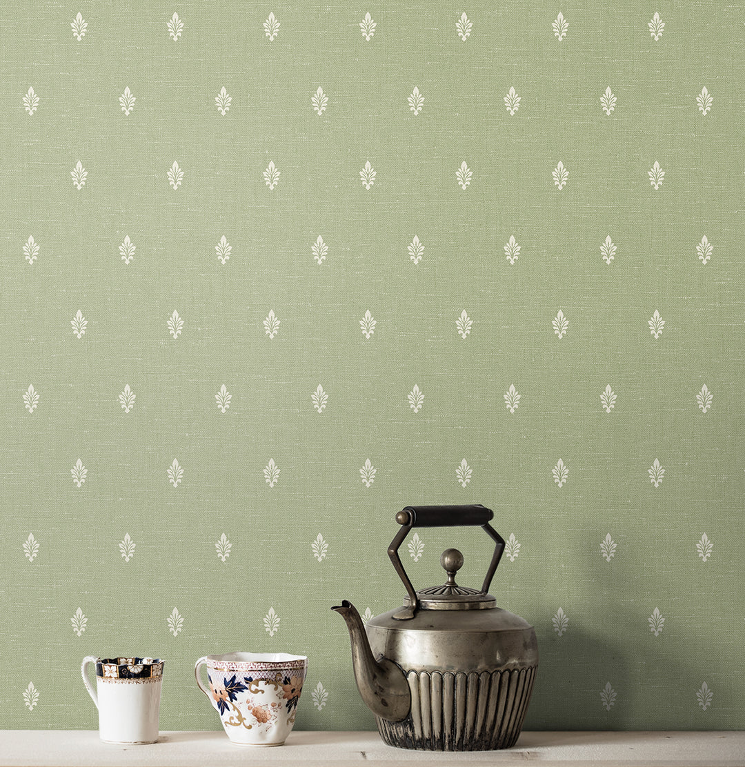 Petite Feuille Sprig Pomme FC60604 by Seabrook Designs Designer Wallpaper
