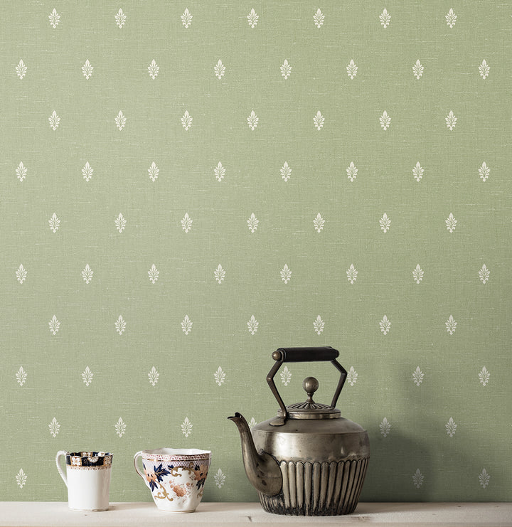 Petite Feuille Sprig Pomme FC60604 by Seabrook Designs Designer Wallpaper