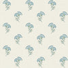 Lotus Branch Floral Blue Bell & Herb FC60812 by Seabrook Designs Designer Wallpaper