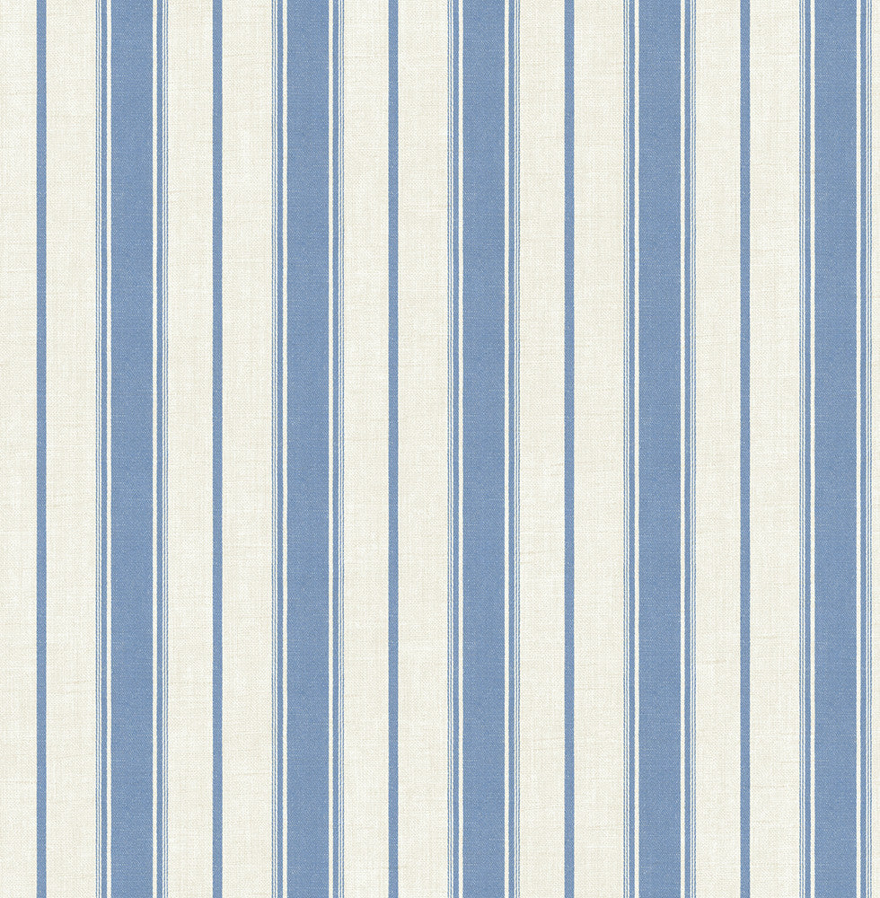 Eliott Linen Stripe Blue Bell FC61502 by Seabrook Designs Designer Wallpaper