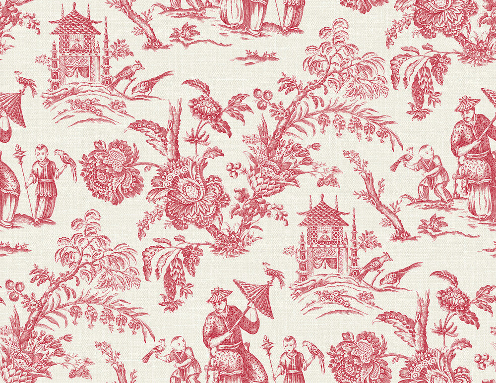 Colette Chinoiserie Antique Ruby FC61801 by Seabrook Designs Designer Wallpaper