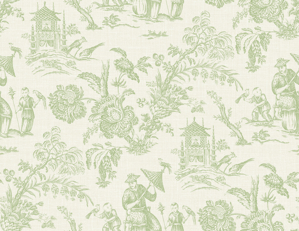 Colette Chinoiserie Herb FC61804 by Seabrook Designs Designer Wallpaper