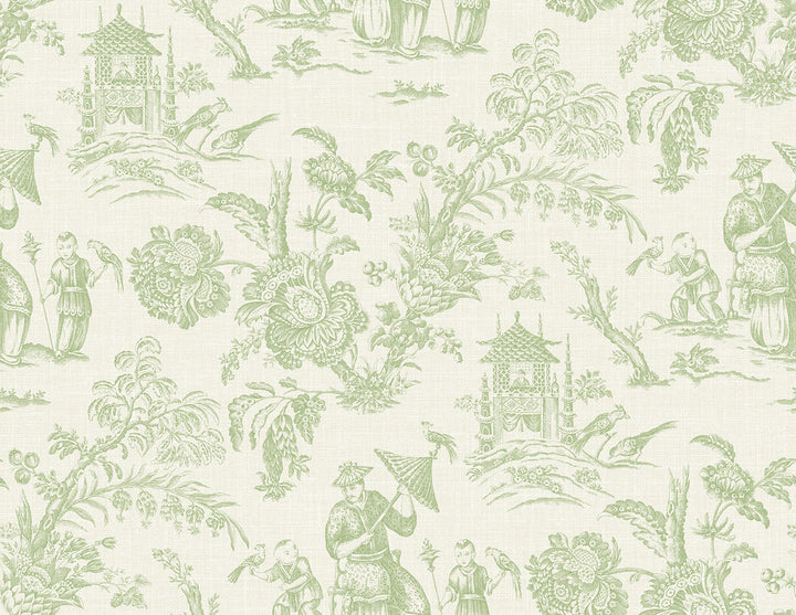 Colette Chinoiserie Herb FC61804 by Seabrook Designs Designer Wallpaper