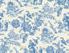 Colette Chinoiserie Denim Wash FC61812 by Seabrook Designs Designer Wallpaper