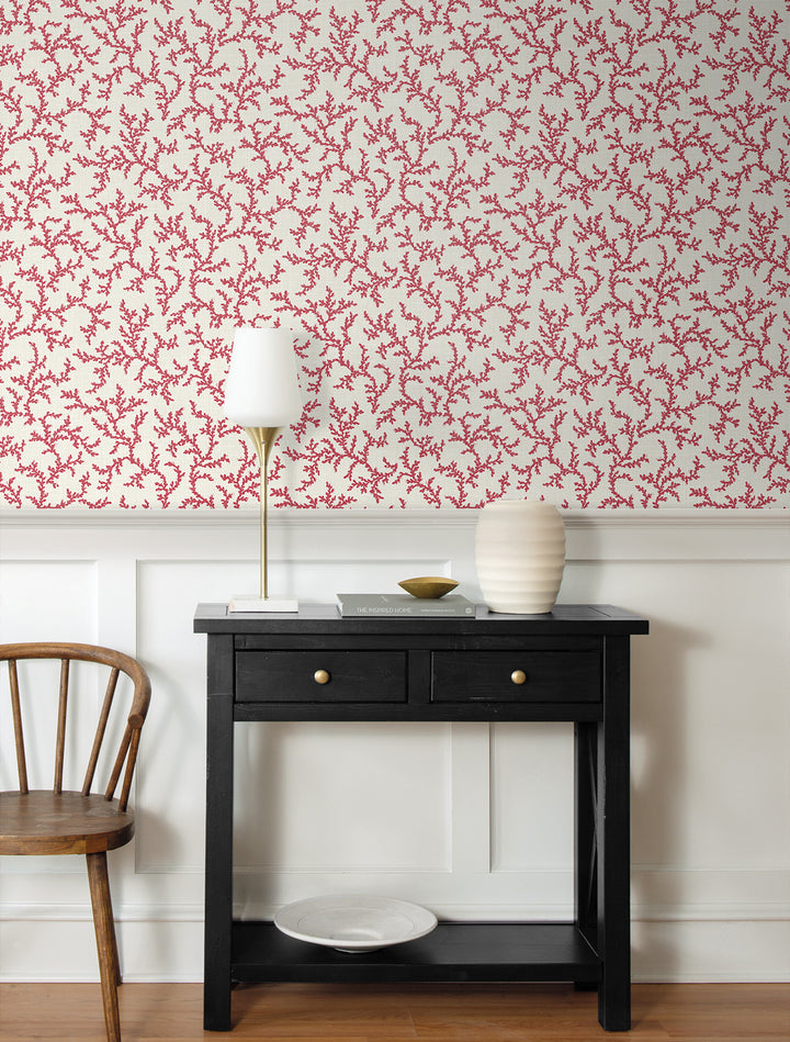 Corail Antique Ruby FC62101 by Seabrook Designs Designer Wallpaper