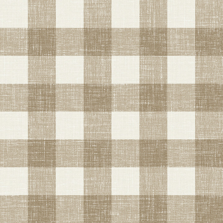 Bebe Gingham Driftwood FC62306 by Seabrook Designs Designer Wallpaper