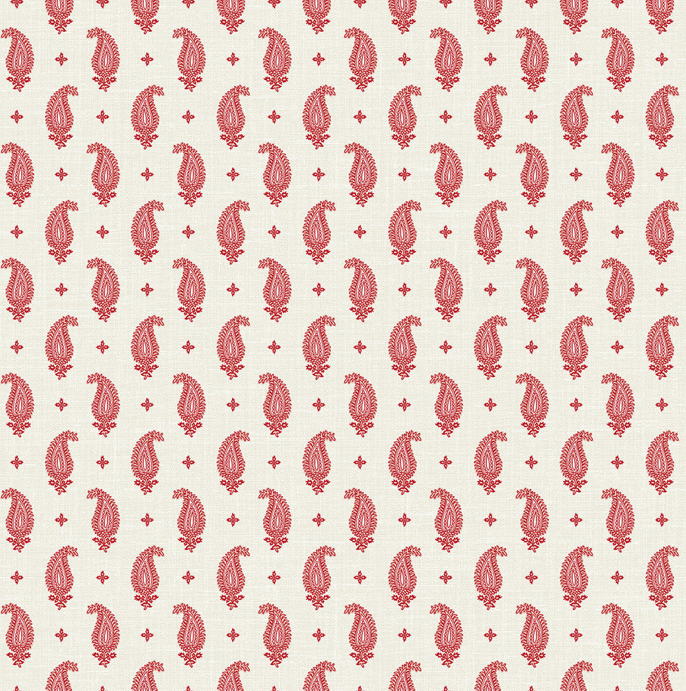Maia Paisley Antique Ruby FC62401 by Seabrook Designs Designer Wallpaper