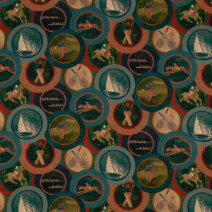 Sporting Life Teal by Mulberry Designer Fabric