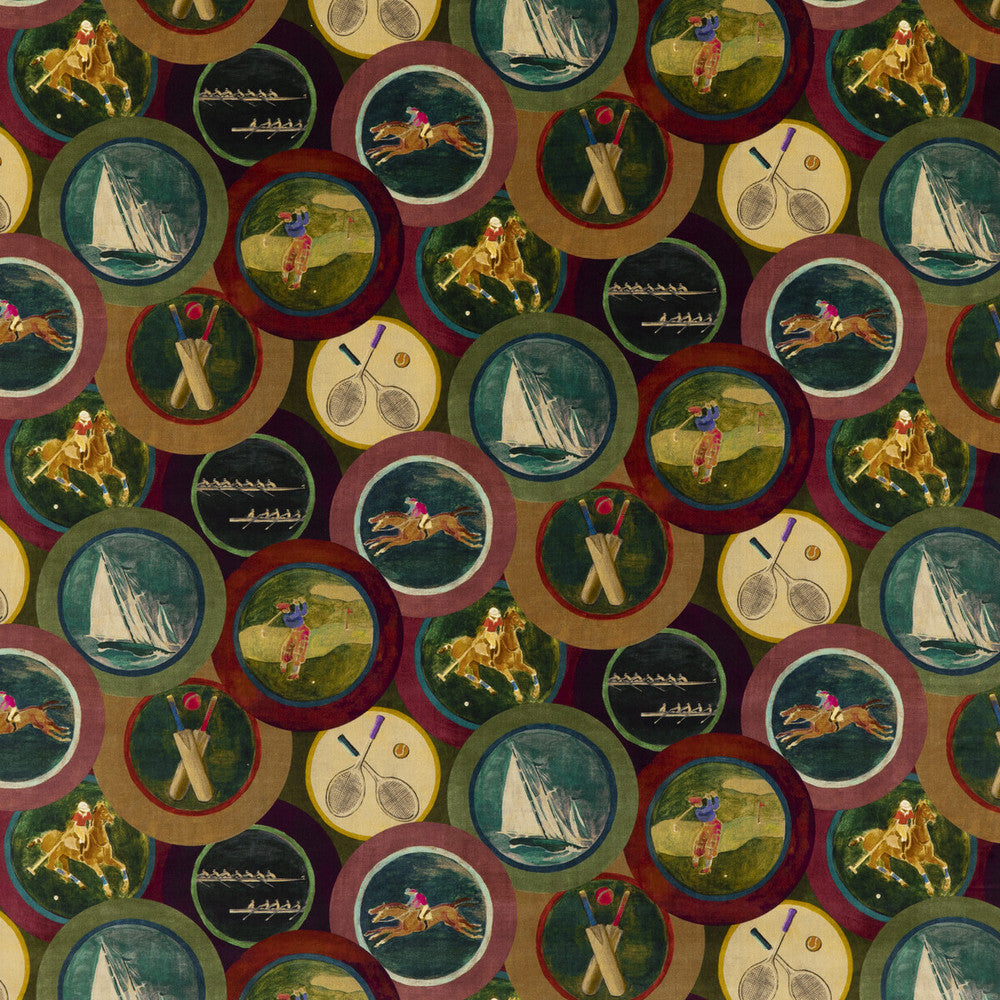 Sporting Life Velvet Plum by Mulberry Designer Fabric MULBERRY LONG WEEKEND COTTON - 83%;POLYESTER - 17% United Kingdom Horizontal: 17.5724 and Vertical: 16.548 52.796 - Swanky Fabrics -