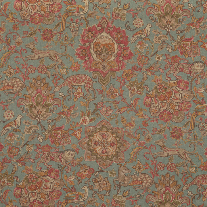 Wild Things Teal by Mulberry Designer Fabric MULBERRY LONG WEEKEND VISCOSE - 67%;LINEN - 33% United Kingdom Horizontal: 54.372 and Vertical: 38.612 54.372 - Swanky Fabrics -